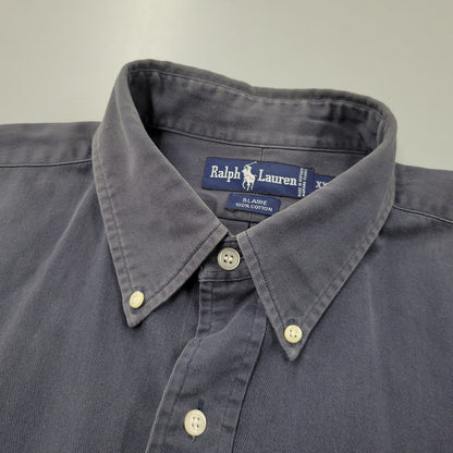 【中古品】【メンズ】 RALPH LAUREN ラルフローレン BLAIRE LS BD SHIRT ブレア ロングスリーブ ボタンダウン シャツ 長袖 トップス 146-260728-ay-07-izu サイズ：XXL カラー：ネイビー 万代Net店