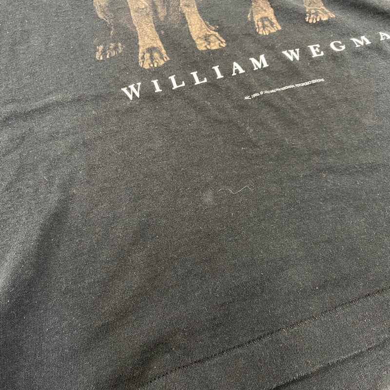 【中古品】【メンズ】 FRUIT OF THE LOOM フルーツオブザルーム c1993 USA製 両シングル WILLIAM WEGMAN ART TEE ウィリアム ウェグマン アート Tシャツ トップス 半袖 146-260728-cs-07-izu サイズ：L カラー：ブラック 万代Net店