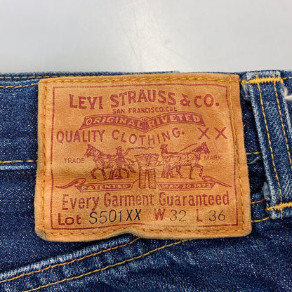 【中古品】【メンズ】 Levi's リーバイス BIG E S501XX DENIM PANTS 1944MODEL 44501-0022 デニムパンツ ジーンズ 刻印555 USA製 月桂樹ボタン ペンキステッチ Vステッチ 157-260729-as-02-izu サイズ：32×36 カラー：インディゴ 万代Net店