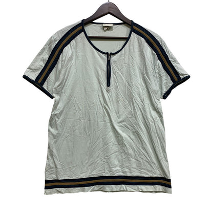 【現状渡し品】【メンズ】 DRIES VAN NOTEN ドリス ヴァン ノッテン ポルトガル製 HALF ZIP LINE TEE ハーフ ジップ ライン Tシャツ トップス 半袖 141-260727-ya-04-izu サイズ：L カラー：ライトブルー 万代Net店