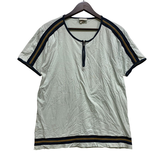 【現状渡し品】【メンズ】 DRIES VAN NOTEN ドリス ヴァン ノッテン ポルトガル製 HALF ZIP LINE TEE ハーフ ジップ ライン Tシャツ トップス 半袖 141-260727-ya-04-izu サイズ：L カラー：ライトブルー 万代Net店