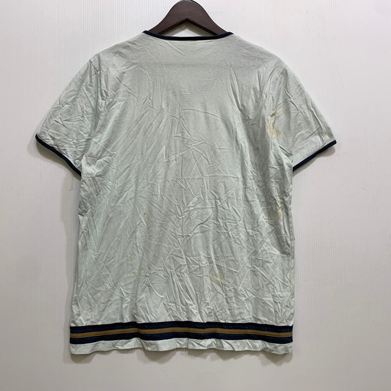【現状渡し品】【メンズ】 DRIES VAN NOTEN ドリス ヴァン ノッテン ポルトガル製 HALF ZIP LINE TEE ハーフ ジップ ライン Tシャツ トップス 半袖 141-260727-ya-04-izu サイズ：L カラー：ライトブルー 万代Net店