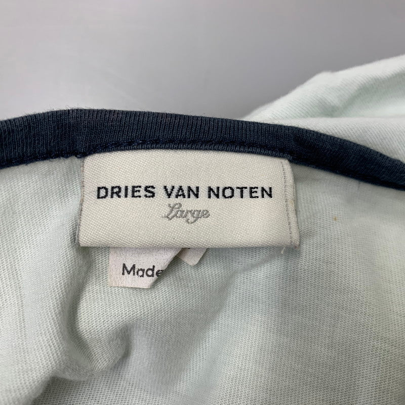 【現状渡し品】【メンズ】 DRIES VAN NOTEN ドリス ヴァン ノッテン ポルトガル製 HALF ZIP LINE TEE ハーフ ジップ ライン Tシャツ トップス 半袖 141-260727-ya-04-izu サイズ：L カラー：ライトブルー 万代Net店