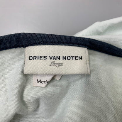 【現状渡し品】【メンズ】 DRIES VAN NOTEN ドリス ヴァン ノッテン ポルトガル製 HALF ZIP LINE TEE ハーフ ジップ ライン Tシャツ トップス 半袖 141-260727-ya-04-izu サイズ：L カラー：ライトブルー 万代Net店