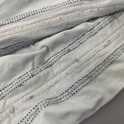【現状渡し品】【メンズ】 DRIES VAN NOTEN ドリス ヴァン ノッテン ポルトガル製 HALF ZIP LINE TEE ハーフ ジップ ライン Tシャツ トップス 半袖 141-260727-ya-04-izu サイズ：L カラー：ライトブルー 万代Net店