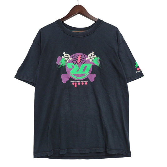 【中古品】【メンズ】 UNDERCOVER アンダーカバー カオティックディスコード期 01SS LONDON NITE ロンドンナイト 20TH ANNIVERSARY CROSS BONE TEE アニバーサリー クロスボーン Tシャツ トップス 半袖 140-260727-ya-11-izu サイズ：下記参照 カラー：ネイビー 万代Net店