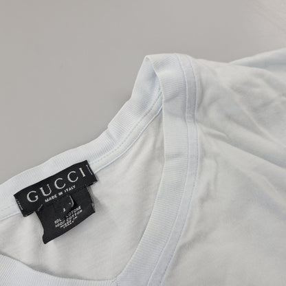 【中古品】【メンズ】 OLD GUCCI オールド グッチ G LOGO ロゴ VNECK S S TEE ブイネック ショートスリーブ Ｔシャツ トップス 半袖 141-260802-ya-03-izu サイズ：L カラー：ライトブルー 万代Net店