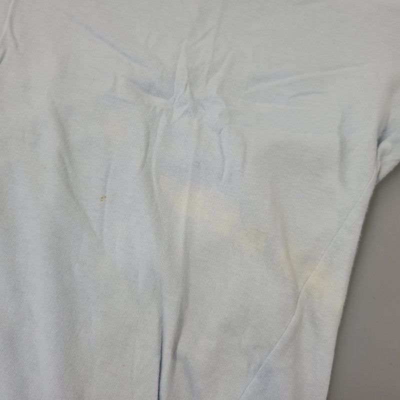 【中古品】【メンズ】 OLD GUCCI オールド グッチ G LOGO ロゴ VNECK S S TEE ブイネック ショートスリーブ Ｔシャツ トップス 半袖 141-260802-ya-03-izu サイズ：L カラー：ライトブルー 万代Net店