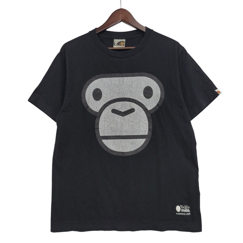 【中古品】【メンズ】 A BATHING APE アベイシングエイプ BABY MILO SS TEE ベイビーミロ 半袖 Tシャツ 初期タグ プリント トップス 142-260728-ay-04-izu サイズ：M カラー：ブラック 万代Net店