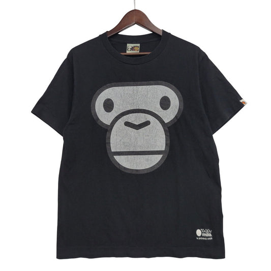 【中古品】【メンズ】 A BATHING APE アベイシングエイプ BABY MILO SS TEE ベイビーミロ 半袖 Tシャツ 初期タグ プリント トップス 142-260728-ay-04-izu サイズ：M カラー：ブラック 万代Net店