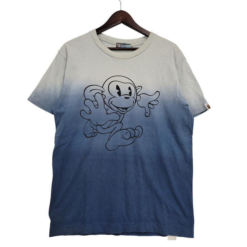 【中古品】【メンズ】 A BATHING APE アベイシングエイプ GRADATION BAPE HEADS TOUR TEE グラデーション Tシャツ 初期タグ 半袖 トップス 142-260728-ay-02-izu サイズ：M カラー：ブルー 万代Net店
