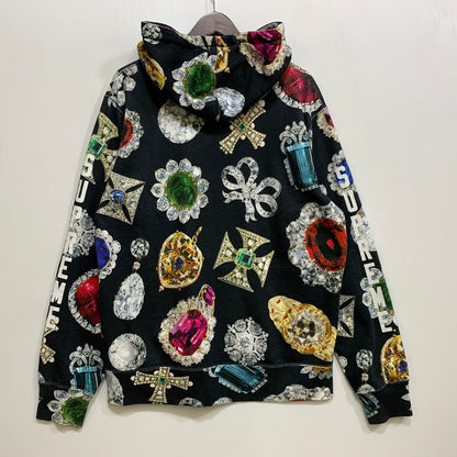 【中古品】【メンズ】 SUPREME シュプリーム JEWELS HOODED SWEATSHIRT ジュエルズ フーデッド スウェットシャツ パーカー トップス 149-260728-kh-16-izu サイズ：M カラー：ブラック系 万代Net店