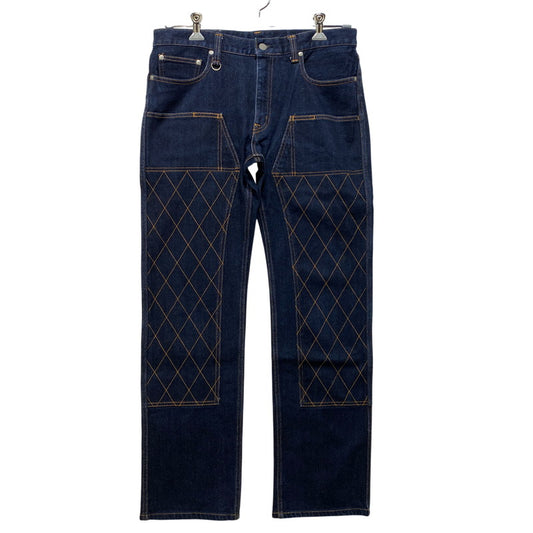 【中古品】【メンズ】 KOJIMA GENES コジマジーンズ DIAMOND STITCH DOUBLE KNEE STRAIGHT DENIM PANTS ダイアモンド ステッチ ダブル ニー ストレート デニム パンツ ボトムス ズボン 156-260730-cs-15-izu サイズ：34 カラー：インディゴ 万代Net店