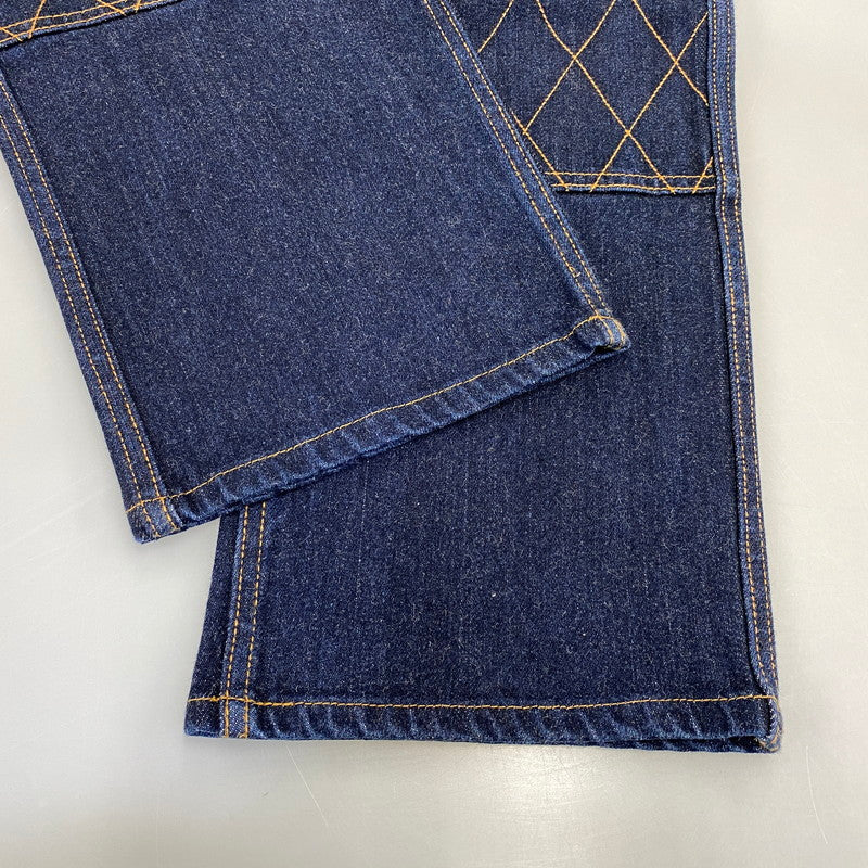 【中古品】【メンズ】 KOJIMA GENES コジマジーンズ DIAMOND STITCH DOUBLE KNEE STRAIGHT DENIM PANTS ダイアモンド ステッチ ダブル ニー ストレート デニム パンツ ボトムス ズボン 156-260730-cs-15-izu サイズ：34 カラー：インディゴ 万代Net店