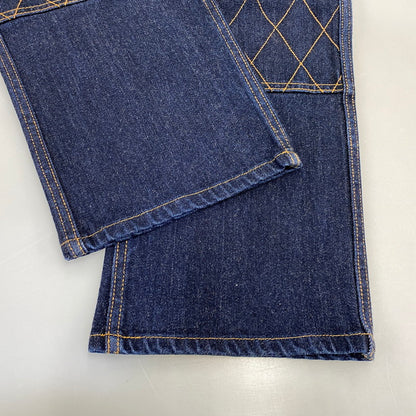 【中古品】【メンズ】 KOJIMA GENES コジマジーンズ DIAMOND STITCH DOUBLE KNEE STRAIGHT DENIM PANTS ダイアモンド ステッチ ダブル ニー ストレート デニム パンツ ボトムス ズボン 156-260730-cs-15-izu サイズ：34 カラー：インディゴ 万代Net店