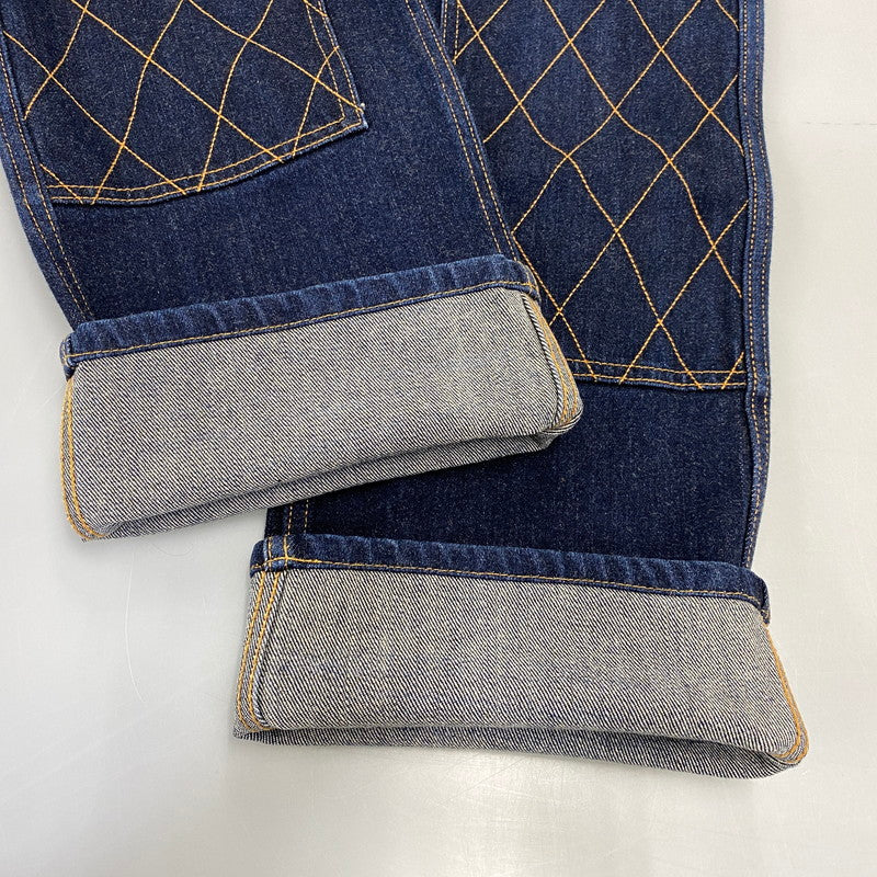 【中古品】【メンズ】 KOJIMA GENES コジマジーンズ DIAMOND STITCH DOUBLE KNEE STRAIGHT DENIM PANTS ダイアモンド ステッチ ダブル ニー ストレート デニム パンツ ボトムス ズボン 156-260730-cs-15-izu サイズ：34 カラー：インディゴ 万代Net店