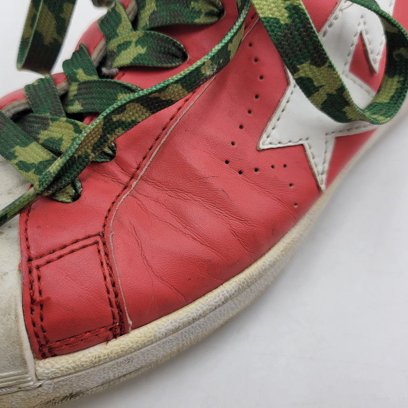 【現状渡し品】【メンズ】 A BATHING APE アベイシングエイプ SHARK LEATHER BIG TONGUE ULTRA SKULL STA HI シャーク レザー ビッグ タング ウルトラ スカル エスティーエー ハイ スニーカー 靴 162-260727-ya-15-izu サイズ：27.5cm カラー：レッド×ホワイト 万代Net店