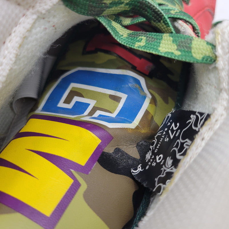 【現状渡し品】【メンズ】 A BATHING APE アベイシングエイプ SHARK LEATHER BIG TONGUE ULTRA SKULL STA HI シャーク レザー ビッグ タング ウルトラ スカル エスティーエー ハイ スニーカー 靴 162-260727-ya-15-izu サイズ：27.5cm カラー：レッド×ホワイト 万代Net店