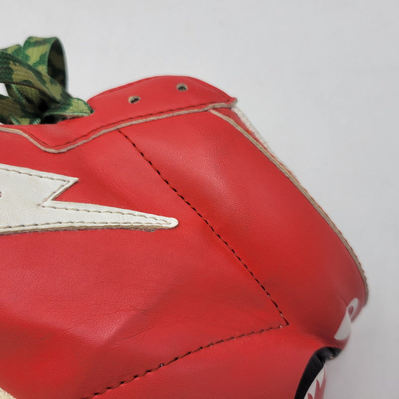 【現状渡し品】【メンズ】 A BATHING APE アベイシングエイプ SHARK LEATHER BIG TONGUE ULTRA SKULL STA HI シャーク レザー ビッグ タング ウルトラ スカル エスティーエー ハイ スニーカー 靴 162-260727-ya-15-izu サイズ：27.5cm カラー：レッド×ホワイト 万代Net店