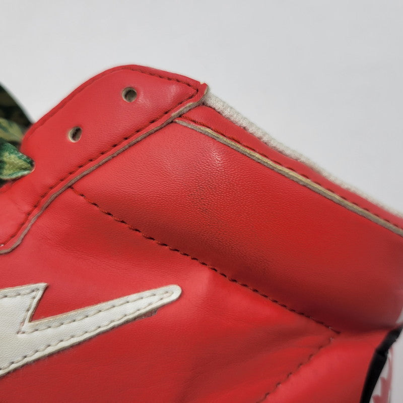 【現状渡し品】【メンズ】 A BATHING APE アベイシングエイプ SHARK LEATHER BIG TONGUE ULTRA SKULL STA HI シャーク レザー ビッグ タング ウルトラ スカル エスティーエー ハイ スニーカー 靴 162-260727-ya-15-izu サイズ：27.5cm カラー：レッド×ホワイト 万代Net店