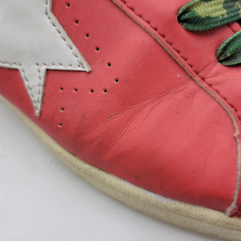 【現状渡し品】【メンズ】 A BATHING APE アベイシングエイプ SHARK LEATHER BIG TONGUE ULTRA SKULL STA HI シャーク レザー ビッグ タング ウルトラ スカル エスティーエー ハイ スニーカー 靴 162-260727-ya-15-izu サイズ：27.5cm カラー：レッド×ホワイト 万代Net店