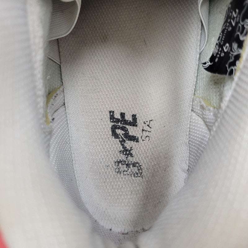 【現状渡し品】【メンズ】 A BATHING APE アベイシングエイプ SHARK LEATHER BIG TONGUE ULTRA SKULL STA HI シャーク レザー ビッグ タング ウルトラ スカル エスティーエー ハイ スニーカー 靴 162-260727-ya-15-izu サイズ：27.5cm カラー：レッド×ホワイト 万代Net店