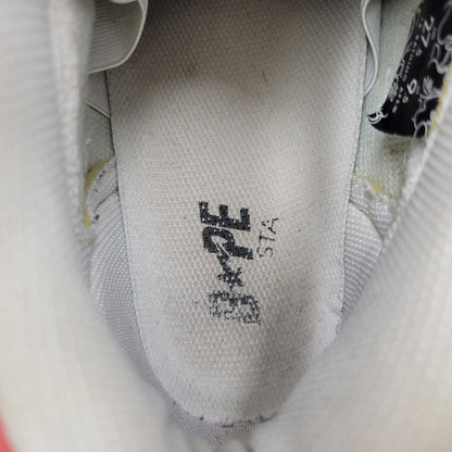 【現状渡し品】【メンズ】 A BATHING APE アベイシングエイプ SHARK LEATHER BIG TONGUE ULTRA SKULL STA HI シャーク レザー ビッグ タング ウルトラ スカル エスティーエー ハイ スニーカー 靴 162-260727-ya-15-izu サイズ：27.5cm カラー：レッド×ホワイト 万代Net店
