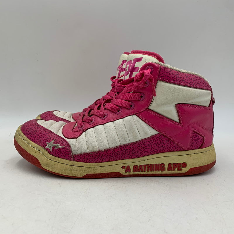 【現状渡し品】【メンズ】 A BATHING APE アベイシングエイプ BAPE STA 88 HI FS-039 ベイプスタ スニーカー シューズ 靴 162-260726-as-01-izu サイズ：27.5cm カラー：ピンク×ホワイト 万代Net店