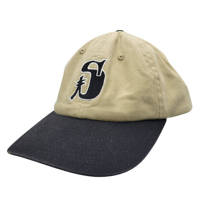 【中古品】【メンズ/レディース】 STUSSY ステューシー VINTAGE S LOW PRO SNAPBACK CAP ヴィンテージ Sロゴ ロープロ スナップバック キャップ 帽子 185-260727-as-06-izu サイズ：F カラー：ベージュ×ブラック 万代Net店