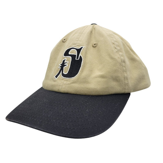 【中古品】【メンズ/レディース】 STUSSY ステューシー VINTAGE S LOW PRO SNAPBACK CAP ヴィンテージ Sロゴ ロープロ スナップバック キャップ 帽子 185-260727-as-06-izu サイズ：F カラー：ベージュ×ブラック 万代Net店