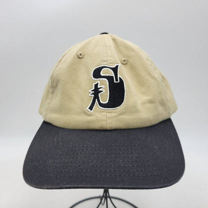 【中古品】【メンズ/レディース】 STUSSY ステューシー VINTAGE S LOW PRO SNAPBACK CAP ヴィンテージ Sロゴ ロープロ スナップバック キャップ 帽子 185-260727-as-06-izu サイズ：F カラー：ベージュ×ブラック 万代Net店