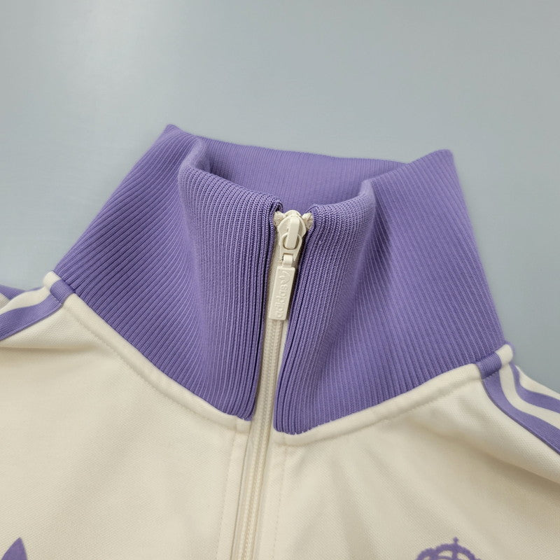 【中古品】【メンズ】 adidas アディダス REAL MADRID LIFESTYLER OG TRACK TOP IY0058 レアル・マドリード トラックトップ ジャージ トップス 148-260728-ay-06-izu サイズ：L カラー：WONDER WHITE/MAGIC LILAC 万代Net店
