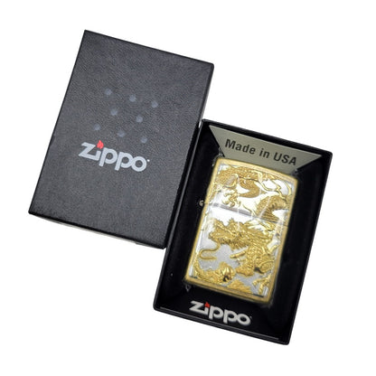 【中古美品】【メンズ/レディース】 ZIPPO ジッポ 3D DRAGON 23年製 喫煙具 ライター 206-260727-as-03-izu カラー：ゴールド×シルバー 万代Net店