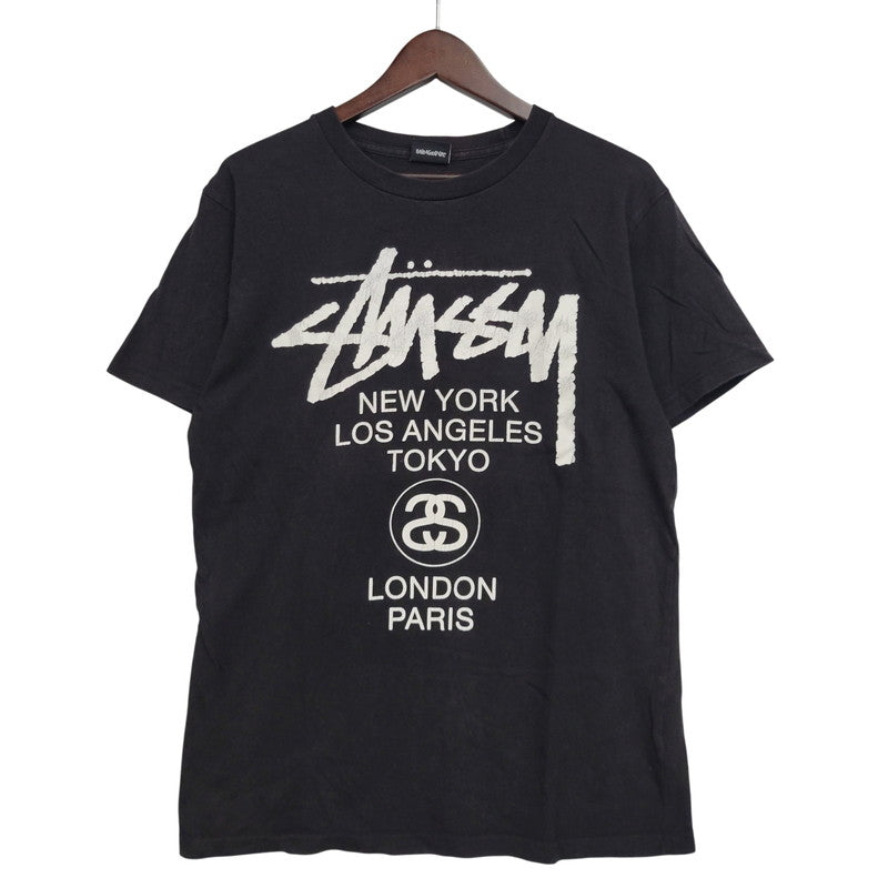 【中古品】【メンズ】 STUSSY ステューシー WORD TOUR SS TEE ワールドツアー 半袖 Tシャツ プリント トップス 142-260728-ay-01-izu サイズ：S カラー：ブラック 万代Net店