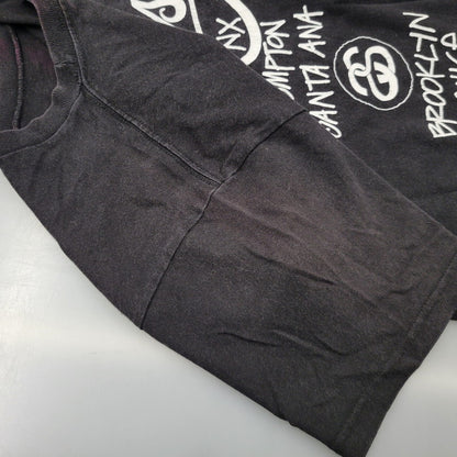 【中古品】【メンズ】 STUSSY ステューシー WORD TOUR SS TEE ワールドツアー 半袖 Tシャツ プリント トップス 142-260728-ay-01-izu サイズ：S カラー：ブラック 万代Net店