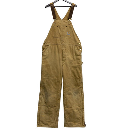 【現状渡し品】【メンズ】 CARHARTT カーハート USA製 星タグ DUCK DOUBLEKNEE QUILTING OVER ALL ダック ダブルニー キルティング オーバーオール 157-260729-kh-05-izu カラー：ベージュ 万代Net店
