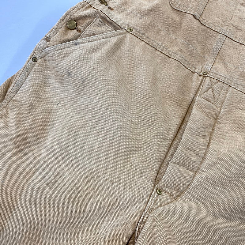 【現状渡し品】【メンズ】 CARHARTT カーハート USA製 星タグ DUCK DOUBLEKNEE QUILTING OVER ALL ダック ダブルニー キルティング オーバーオール 157-260729-kh-05-izu カラー：ベージュ 万代Net店