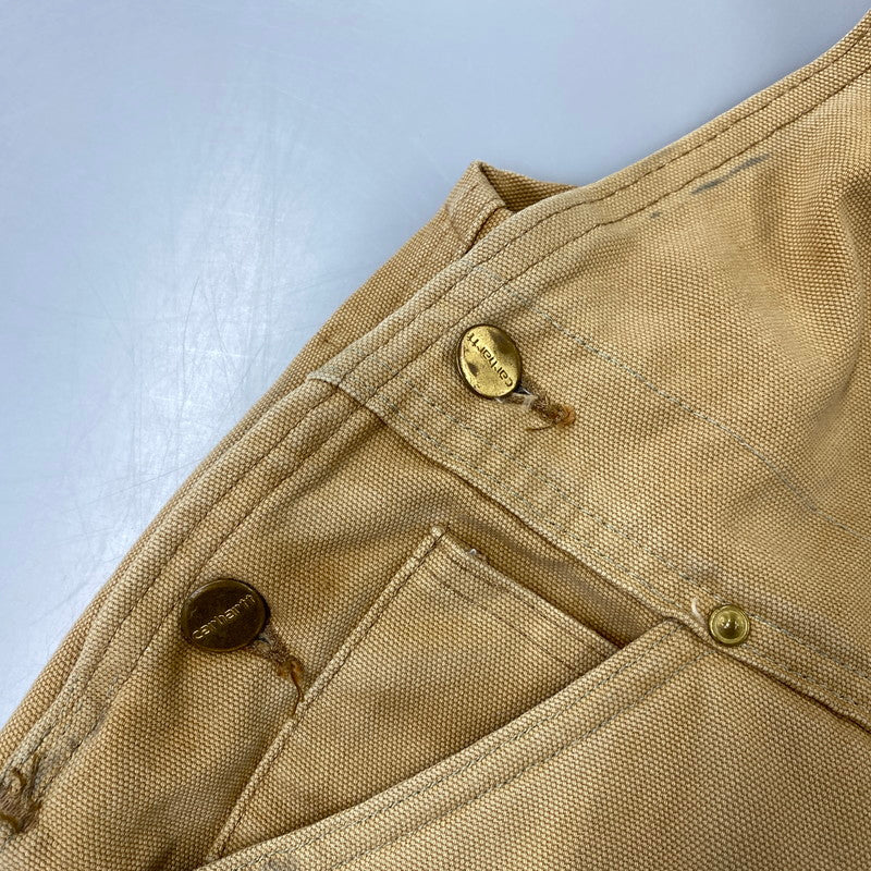 【現状渡し品】【メンズ】 CARHARTT カーハート USA製 星タグ DUCK DOUBLEKNEE QUILTING OVER ALL ダック ダブルニー キルティング オーバーオール 157-260729-kh-05-izu カラー：ベージュ 万代Net店
