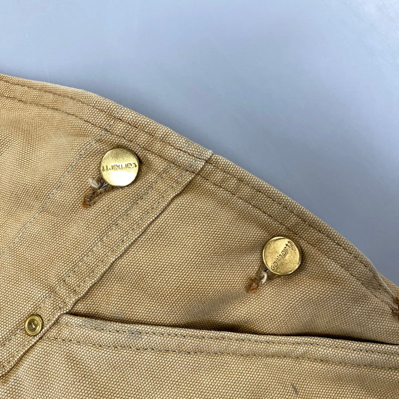 【現状渡し品】【メンズ】 CARHARTT カーハート USA製 星タグ DUCK DOUBLEKNEE QUILTING OVER ALL ダック ダブルニー キルティング オーバーオール 157-260729-kh-05-izu カラー：ベージュ 万代Net店