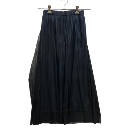 【中古品】【レディース】 PLEATS PLEASE ISSEY MIYAKE プリーツプリーズ バイ イッセイ ミヤケ PP76-JF704 PLEATS WIDE PANTS プリーツ ワイド パンツ ボトムス 168-260729-kh-02-izu サイズ：1 カラー：ブラック×ネイビー 万代Net店