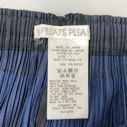 【中古品】【レディース】 PLEATS PLEASE ISSEY MIYAKE プリーツプリーズ バイ イッセイ ミヤケ PP76-JF704 PLEATS WIDE PANTS プリーツ ワイド パンツ ボトムス 168-260729-kh-02-izu サイズ：1 カラー：ブラック×ネイビー 万代Net店