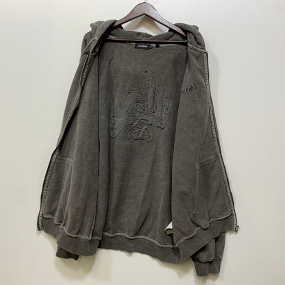 【中古品】【メンズ】 XLARGE エクストララージ 101223012002 PIGMENT DYED EMBOSS LOGO ZIP HOODED SWEAT ピグメント ダイ エンボス ロゴ ジップ フーデッド スウェット トップス 長袖 142-260730-cs-27-izu サイズ：XL カラー：グレー 万代Net店