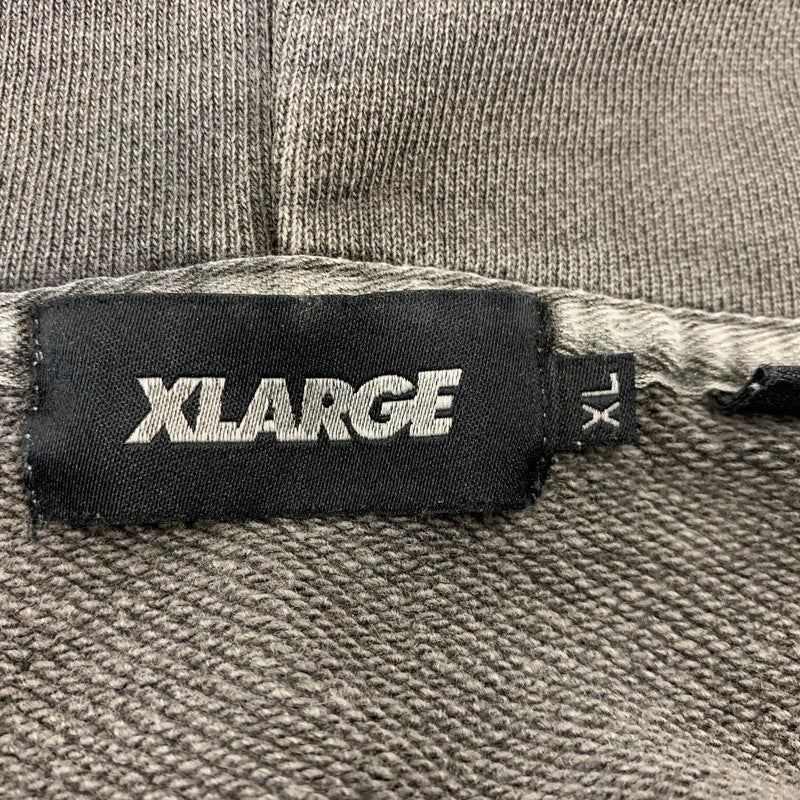 【中古品】【メンズ】 XLARGE エクストララージ 101223012002 PIGMENT DYED EMBOSS LOGO ZIP HOODED SWEAT ピグメント ダイ エンボス ロゴ ジップ フーデッド スウェット トップス 長袖 142-260730-cs-27-izu サイズ：XL カラー：グレー 万代Net店