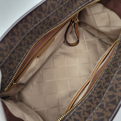 【中古品】【レディース】 Michael Kors マイケルコース NOUVEAU HAMILTON LARGE SATCHEL 30F9G0HS3B ヌーボー ハミルトン ラージ サッチェル ハンドバッグ ショルダーバッグ 188-260802-as-09-izu カラー：ブラウン 万代Net店