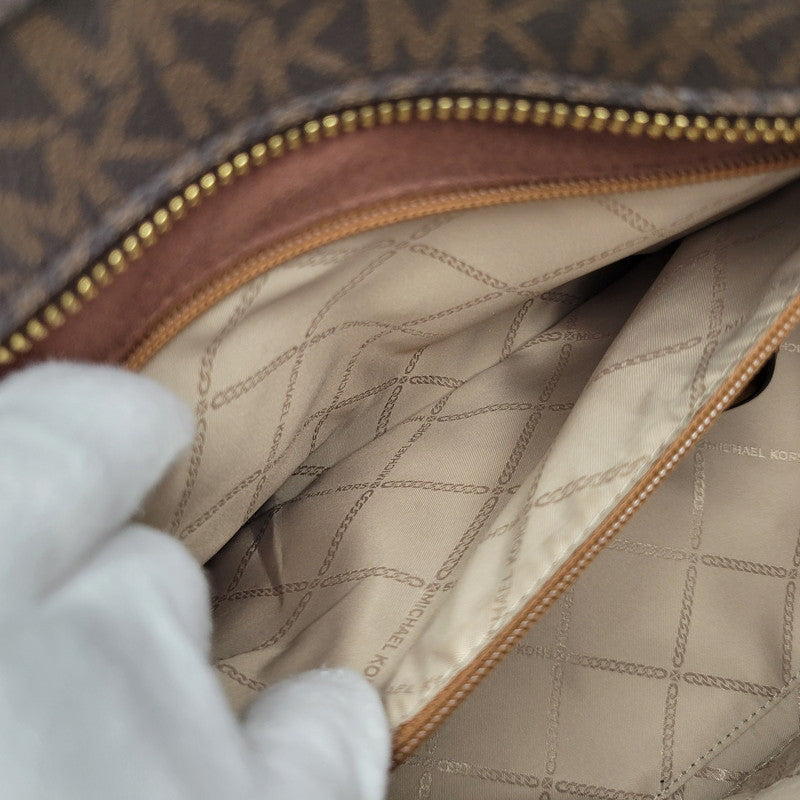 【中古品】【レディース】 Michael Kors マイケルコース NOUVEAU HAMILTON LARGE SATCHEL 30F9G0HS3B ヌーボー ハミルトン ラージ サッチェル ハンドバッグ ショルダーバッグ 188-260802-as-09-izu カラー：ブラウン 万代Net店