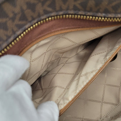【中古品】【レディース】 Michael Kors マイケルコース NOUVEAU HAMILTON LARGE SATCHEL 30F9G0HS3B ヌーボー ハミルトン ラージ サッチェル ハンドバッグ ショルダーバッグ 188-260802-as-09-izu カラー：ブラウン 万代Net店
