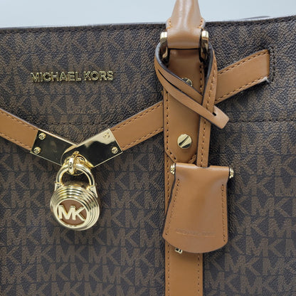 【中古品】【レディース】 Michael Kors マイケルコース NOUVEAU HAMILTON LARGE SATCHEL 30F9G0HS3B ヌーボー ハミルトン ラージ サッチェル ハンドバッグ ショルダーバッグ 188-260802-as-09-izu カラー：ブラウン 万代Net店