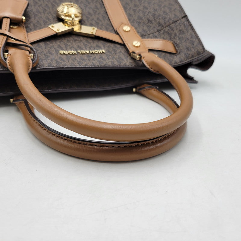 【中古品】【レディース】 Michael Kors マイケルコース NOUVEAU HAMILTON LARGE SATCHEL 30F9G0HS3B ヌーボー ハミルトン ラージ サッチェル ハンドバッグ ショルダーバッグ 188-260802-as-09-izu カラー：ブラウン 万代Net店