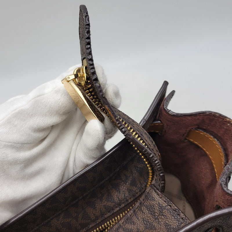 【中古品】【レディース】 Michael Kors マイケルコース NOUVEAU HAMILTON LARGE SATCHEL 30F9G0HS3B ヌーボー ハミルトン ラージ サッチェル ハンドバッグ ショルダーバッグ 188-260802-as-09-izu カラー：ブラウン 万代Net店