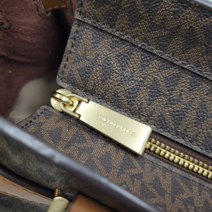 【中古品】【レディース】 Michael Kors マイケルコース NOUVEAU HAMILTON LARGE SATCHEL 30F9G0HS3B ヌーボー ハミルトン ラージ サッチェル ハンドバッグ ショルダーバッグ 188-260802-as-09-izu カラー：ブラウン 万代Net店